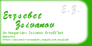 erzsebet zsivanov business card